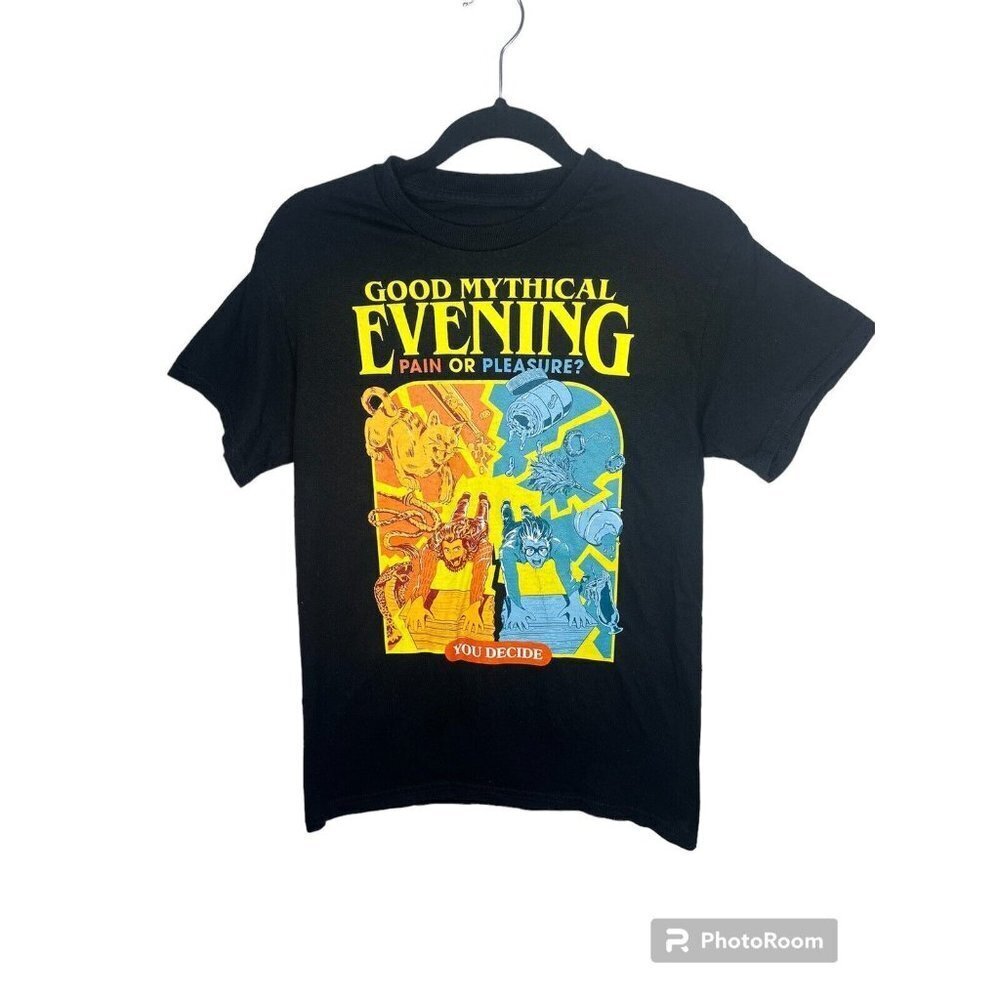Good Mythical Evening T-Shirt Men's Size S M Pain or pleasure? Graphic tee